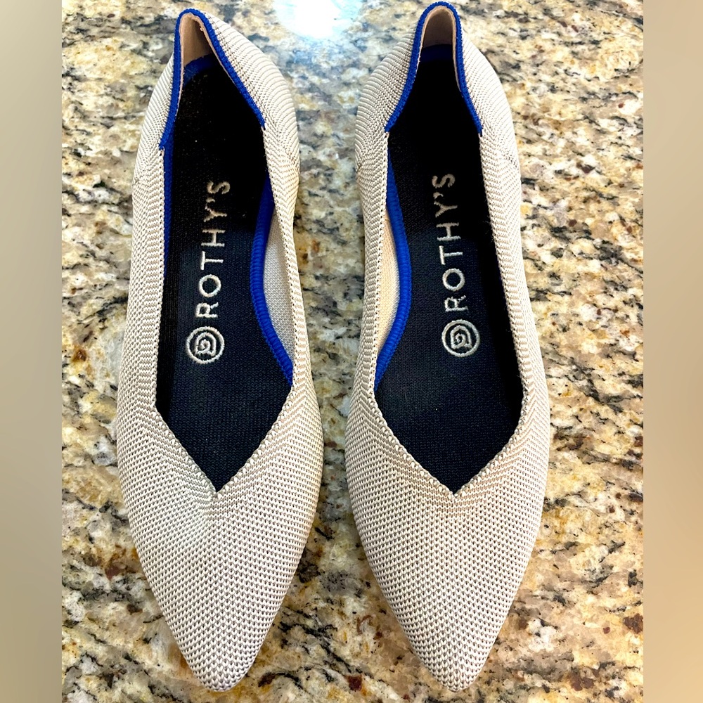 Rothy’s The Point flats in flax birdseye